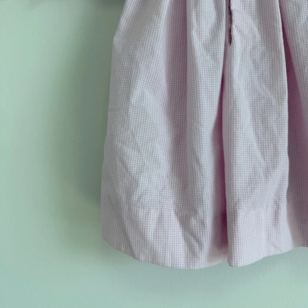 Petit Ami Bishop Pink Smocked Gingham Dress Size 3 Months